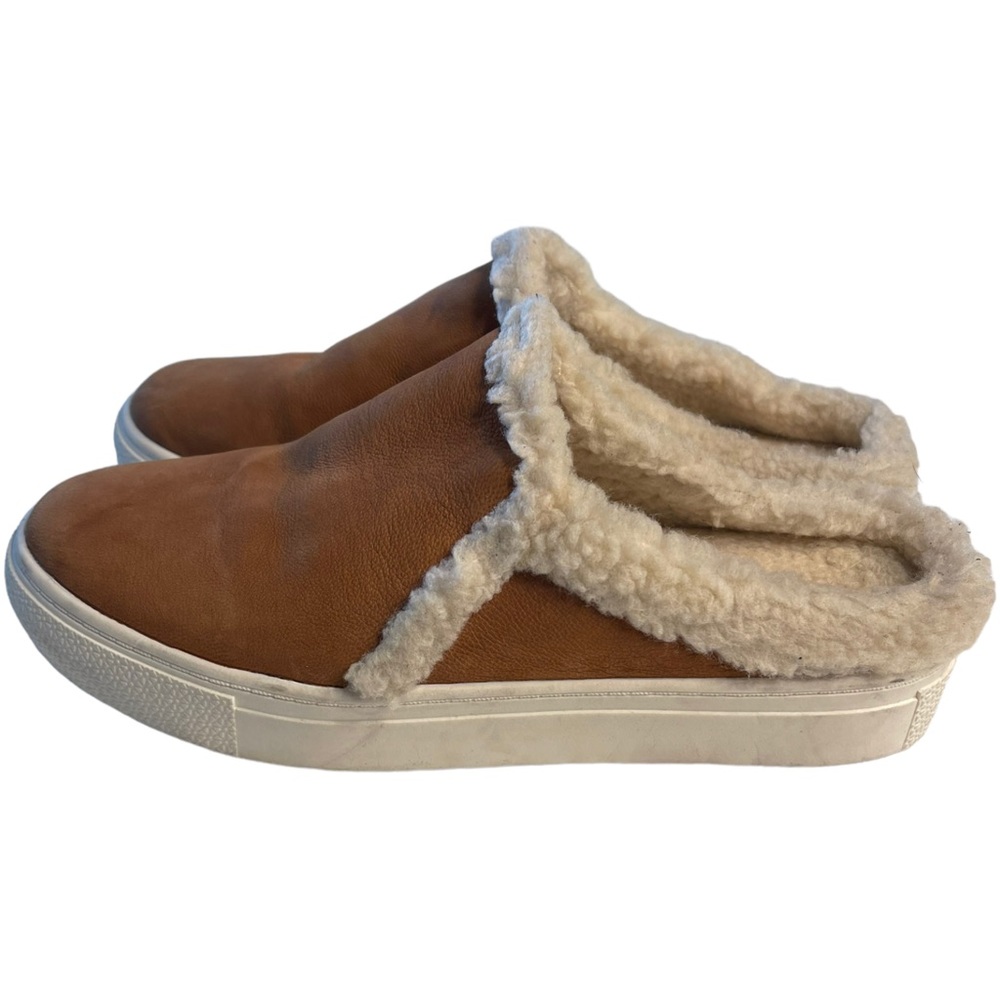 Caslon Tan Slides Faux Shearling Lined Size 5.5 - image 3
